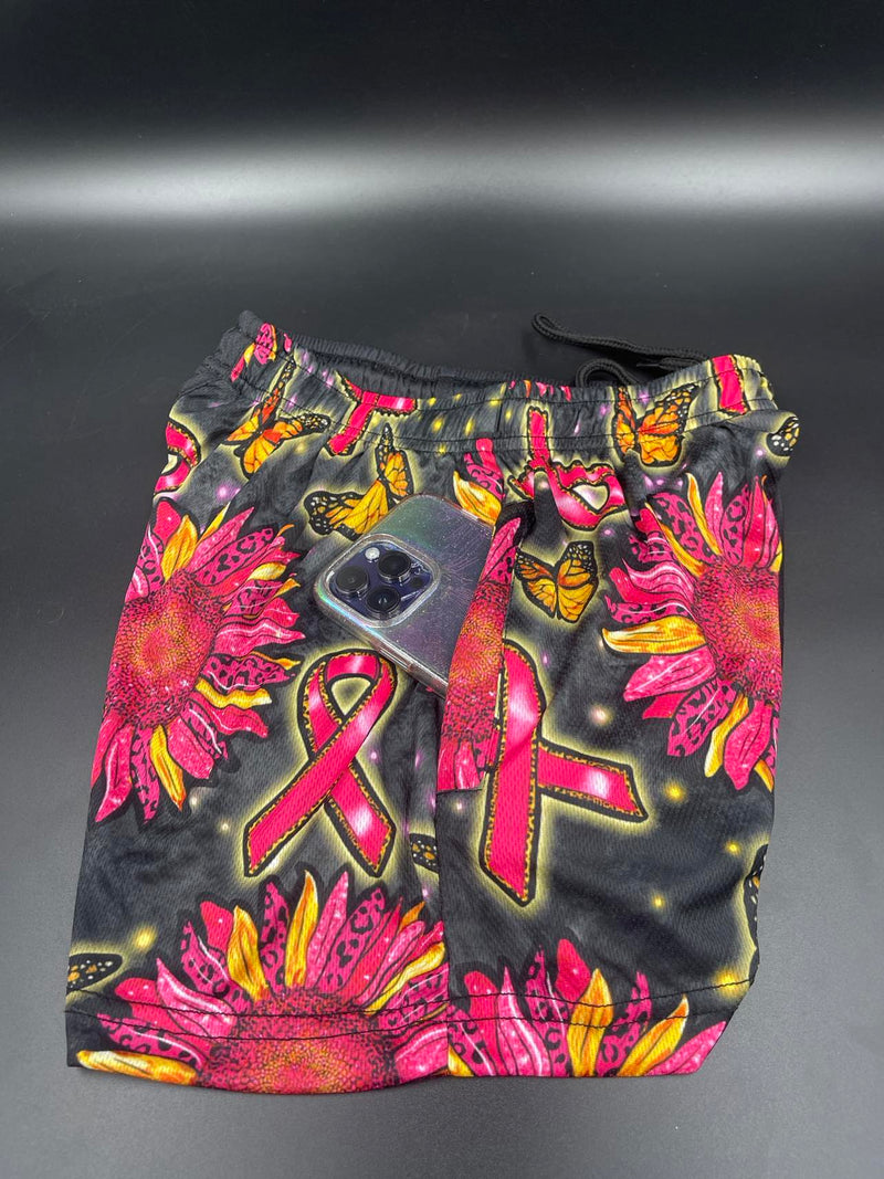 Breast Cancer Breathable Footy Shorts