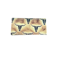 Embossed Leather Wallet-Tan Steer Head 303f | Multi