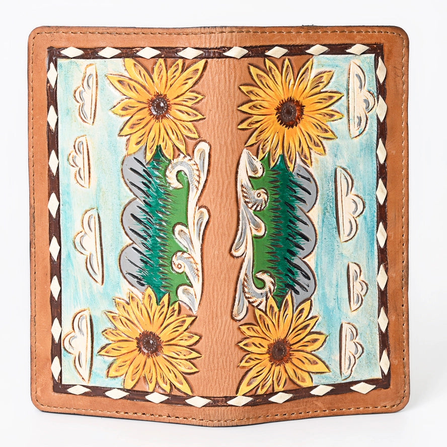 G194 Wallet Hand Tooled Leather Women Bag Purse