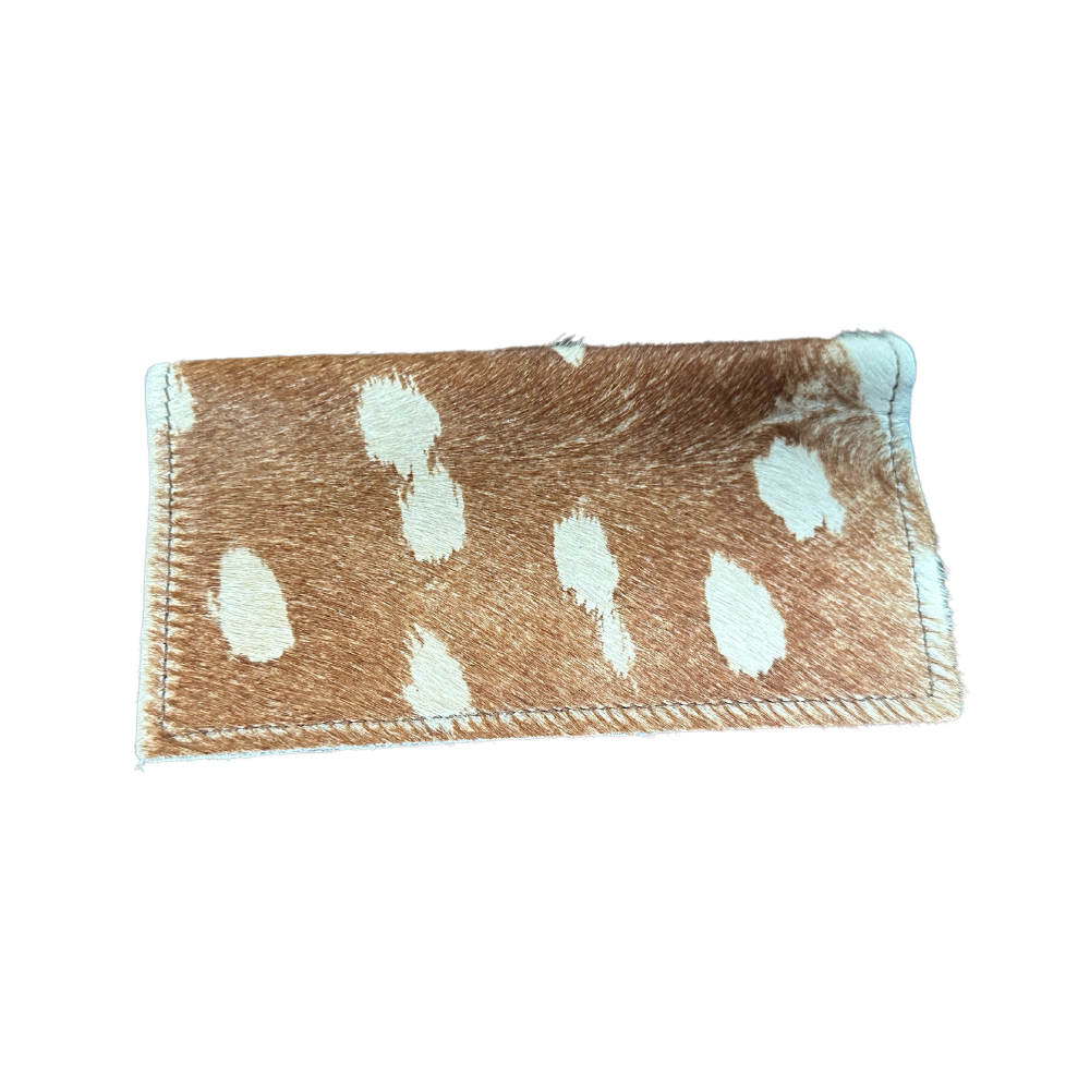 Hair-on-hide Leather Wallet in Axis Deer Hide | default