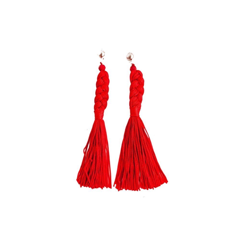 Crazy Train Red Plot Twist Earrings
