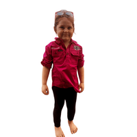 KIDS THOMAS COOK HARD SLOG HALF PLACKET LIGHT COTTON SHIRT