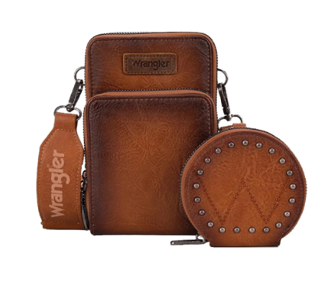 Wrangler Phone Wallet Bag with Coin Purse - Tan