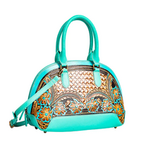Emmylou Pass Hand-tooled Handbag in Turquoise