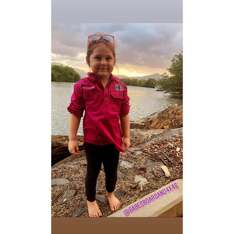 KIDS THOMAS COOK HARD SLOG HALF PLACKET LIGHT COTTON SHIRT