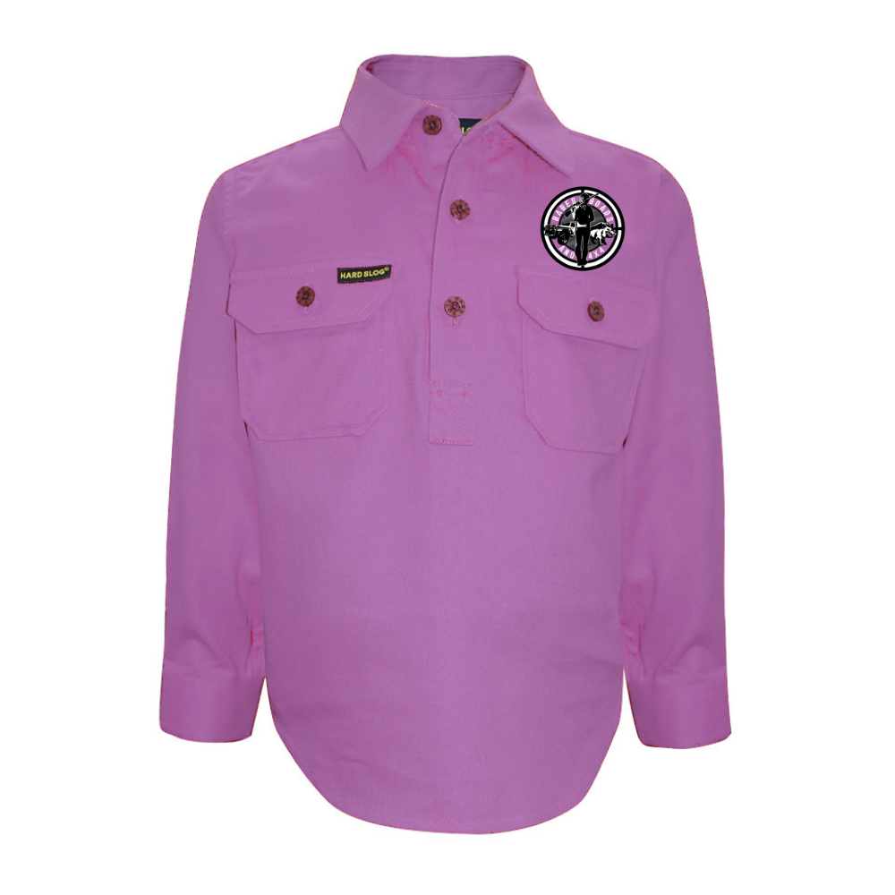 KIDS THOMAS COOK HARD SLOG HALF PLACKET LIGHT COTTON SHIRT - Violet