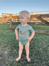 Cowboy in Training Onesie - Sage