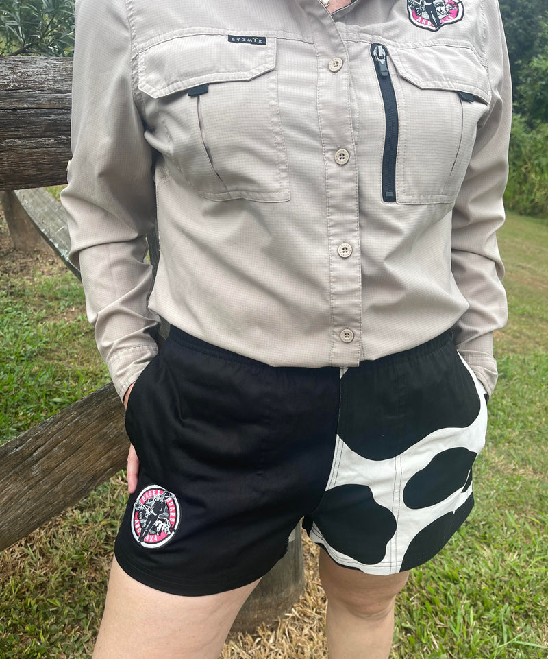 Cow Print Rugby Shorts