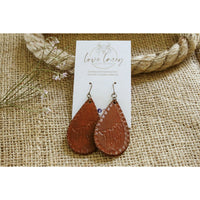 Love Lacey - Small Solid Embossed Teardrop Earrings- Horse