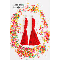 Crazy Train Red Plot Twist Earrings